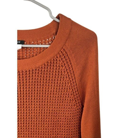 J. Crew Crewneck Rust Orange 100% Cotton Long-Sleeve Sweater Rust Orange EUC XS - Picture 3 of 10
